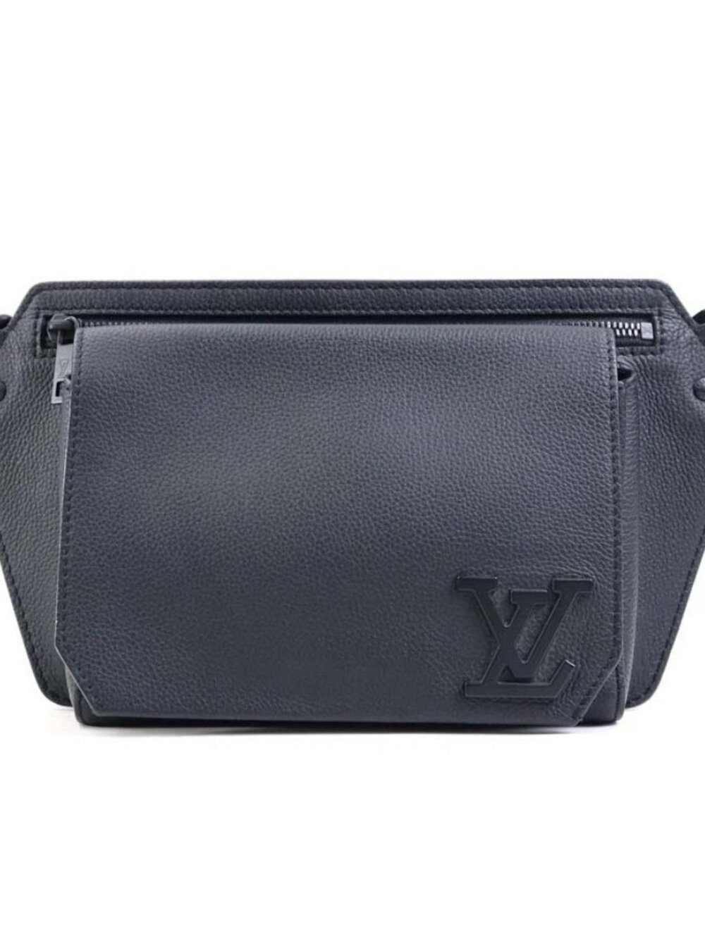 LOUIS VUITTON Takeoff Sling Body Bag Black Leather